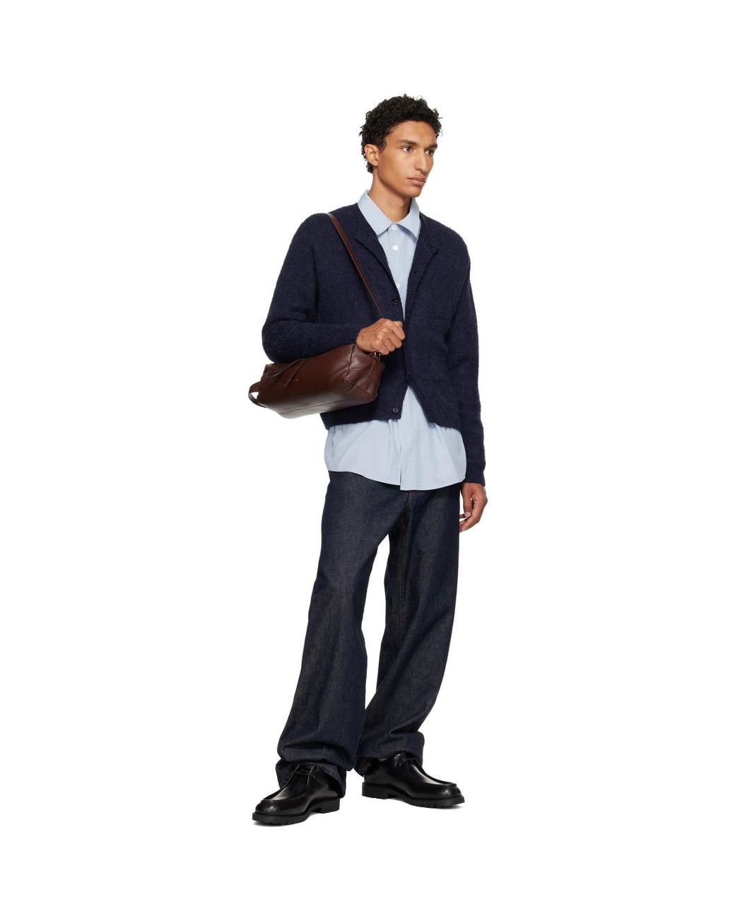 Lemaire Brown Care Sling Bag for men