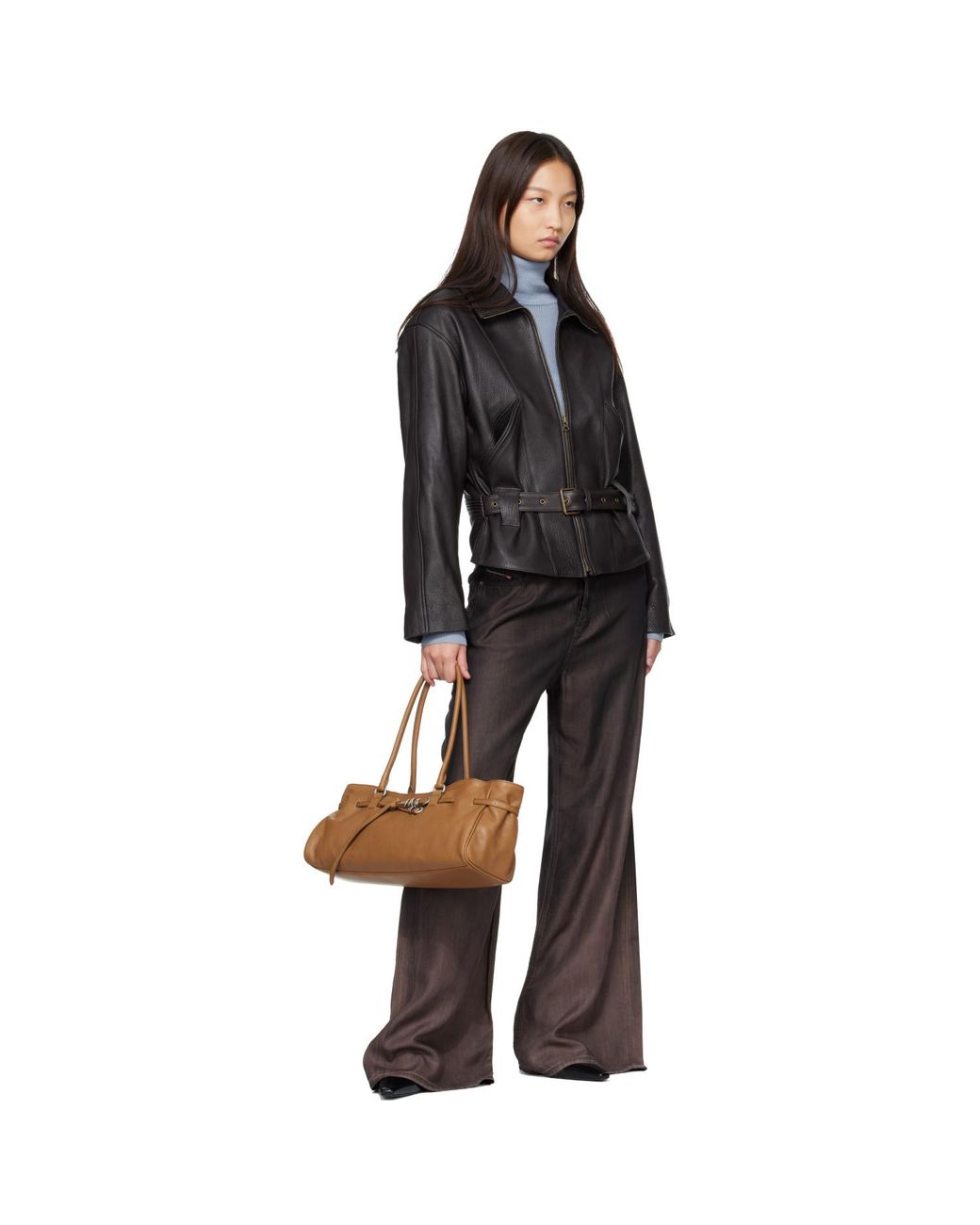 MARGE SHERWOOD Brown Tan Soft Grandma Shoulder Bag