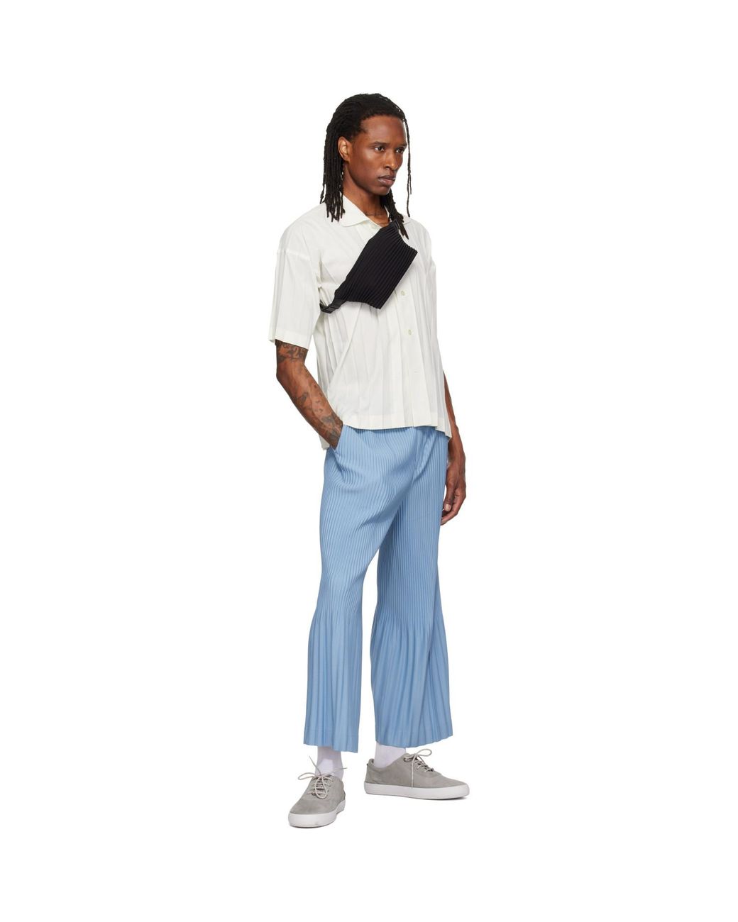 Homme Plissé Issey Miyake Black Pleats Slim Belt Bag for men