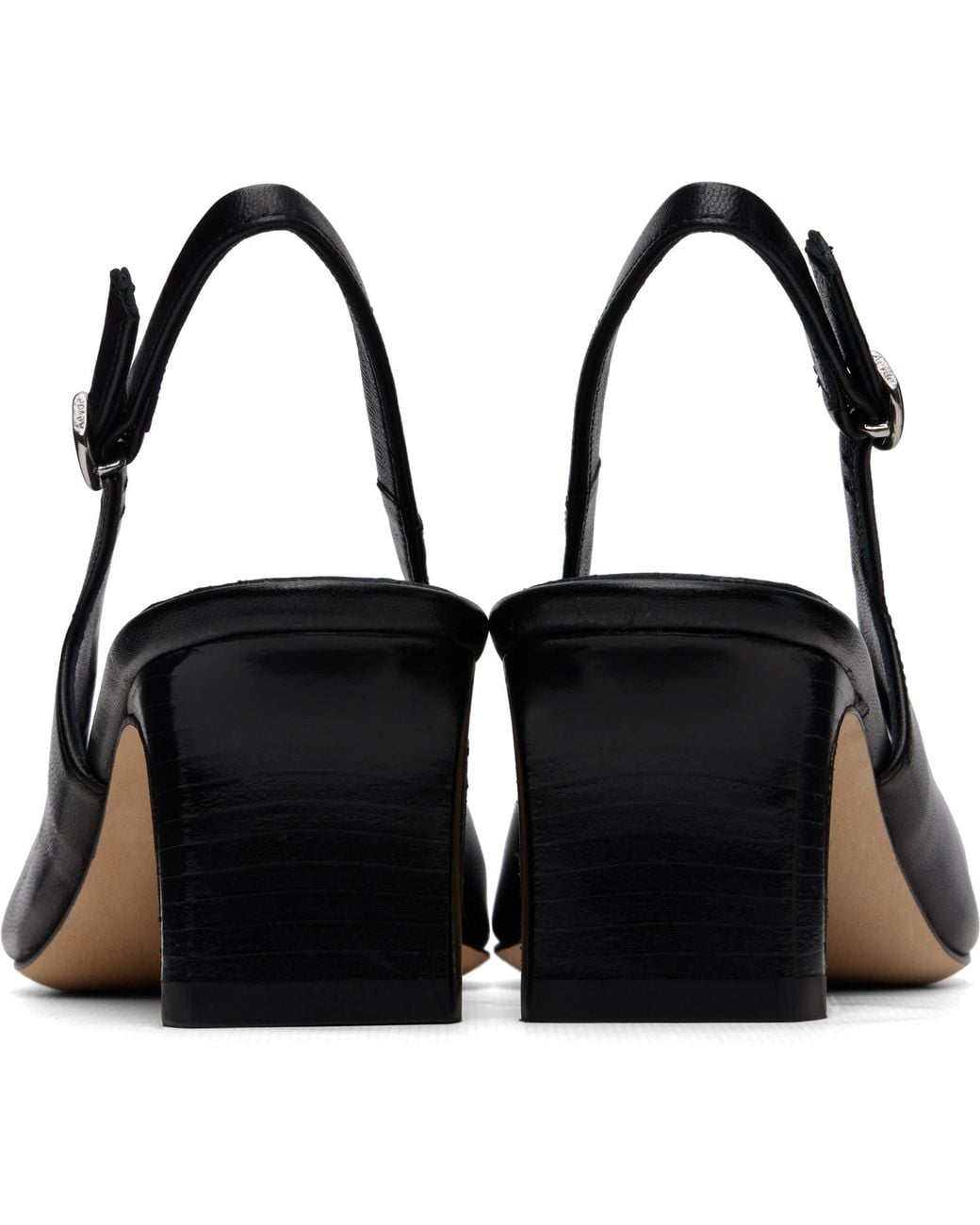 Aeyde Black Liza Slingback Heels