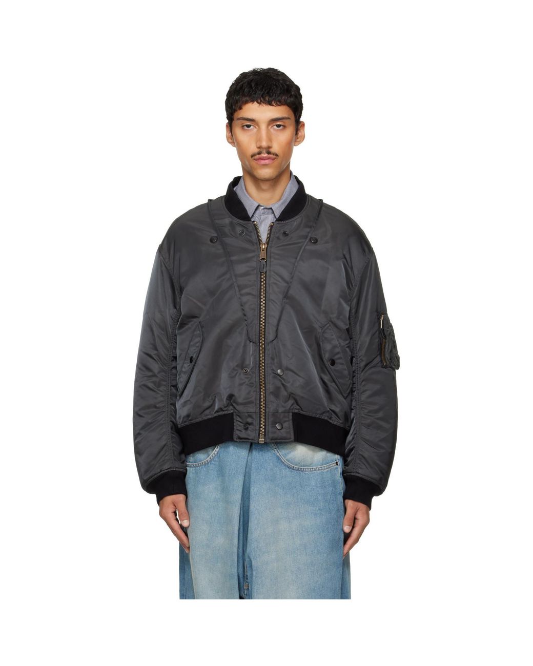 Maison Margiela Black Reversible Bomber Jacket for men