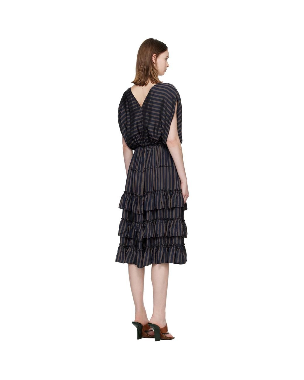Dries Van Noten Black Ruffled Midi Dress