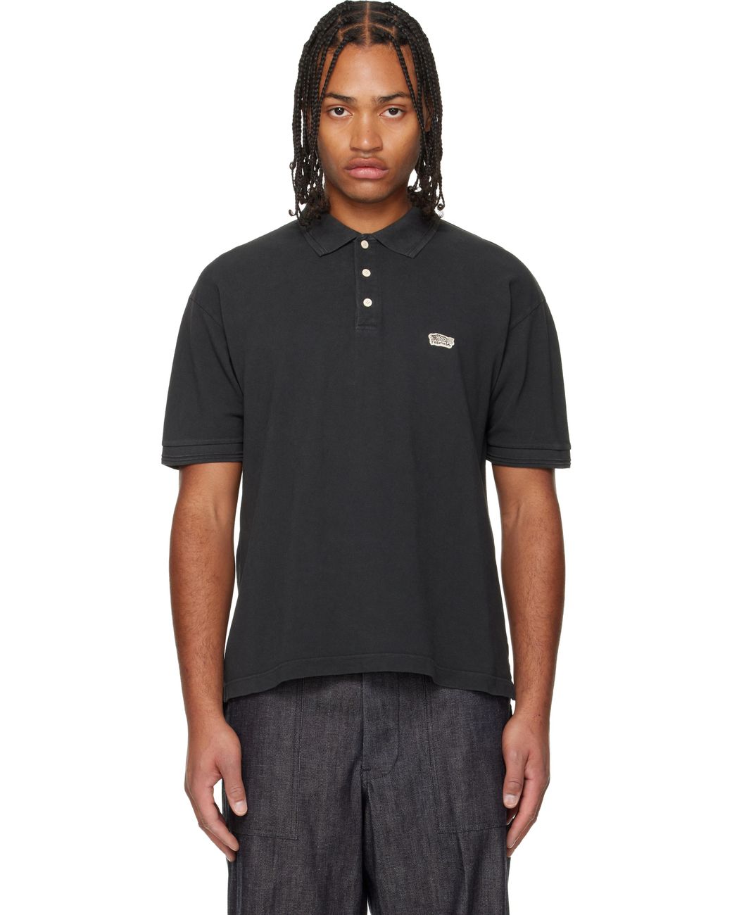 トップス visvim JUMBO WELLER SS DMGD black Visvim Jumbo Weller S/S Dmgd Polo in Black for Men | Lyst