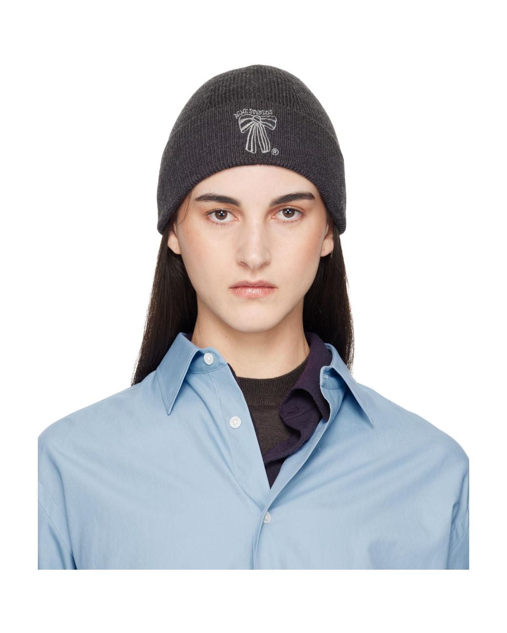 Acne Blue Merino Wool Beanie