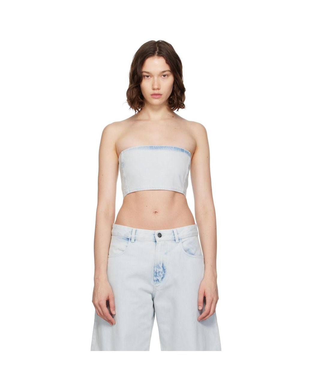 Alaïa Black Bustier Denim Top