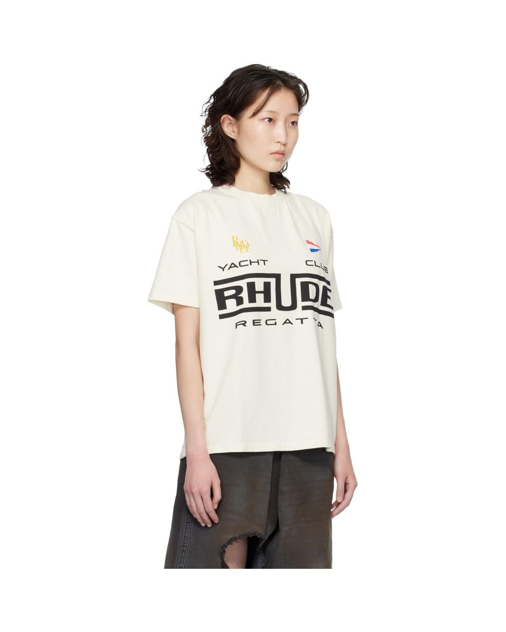 Rhude Black Off- Regatta Club T-Shirt