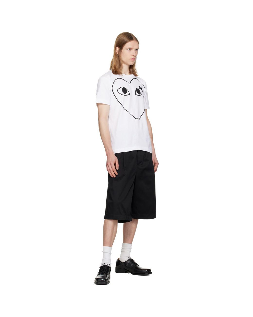 COMME DES GARÇONS PLAY White Outline Heart T-Shirt for men