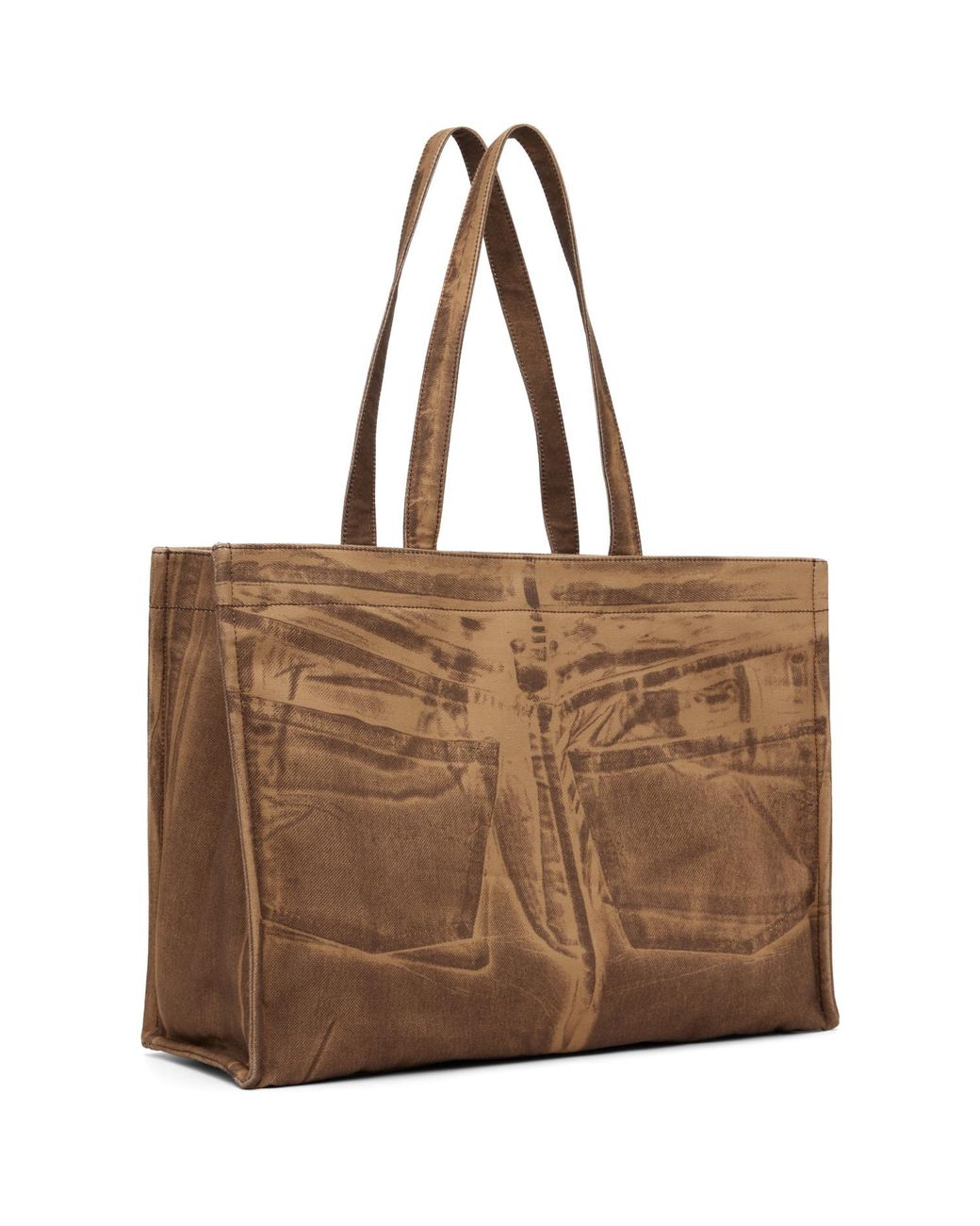 Acne Brown Tan Logo Shopper Tote for men