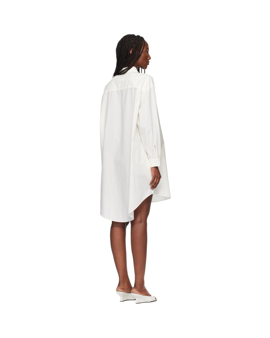 MM6 by Maison Margiela White Off- Cotton Poplin Minidress