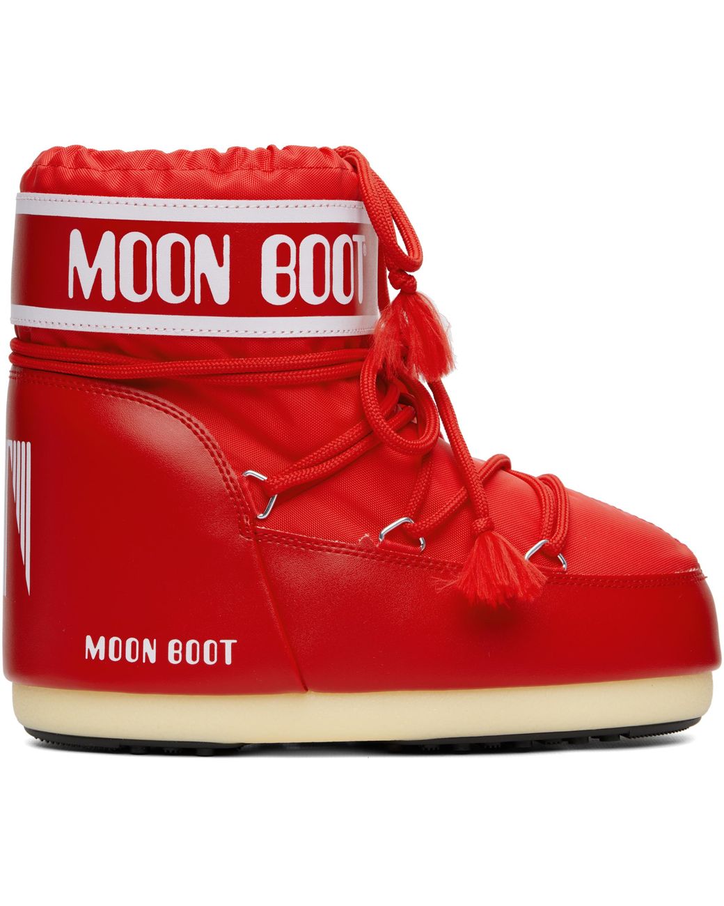 Moon Boot Icon Low Nylon Boots in Red | Lyst UK
