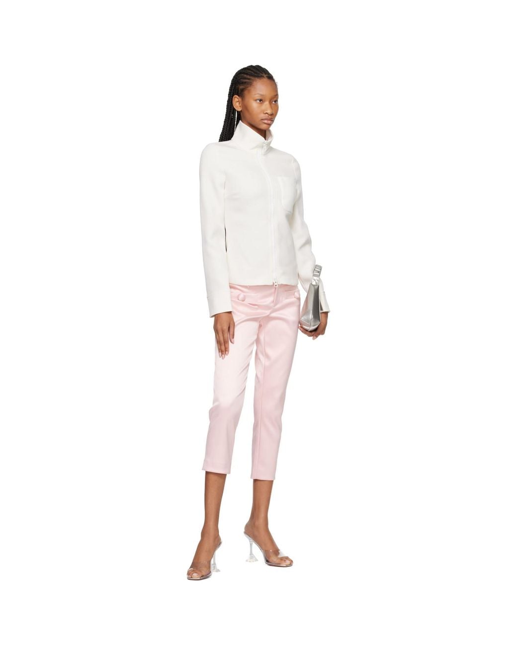 Courreges White Zipped 1-Pocket Twill Top