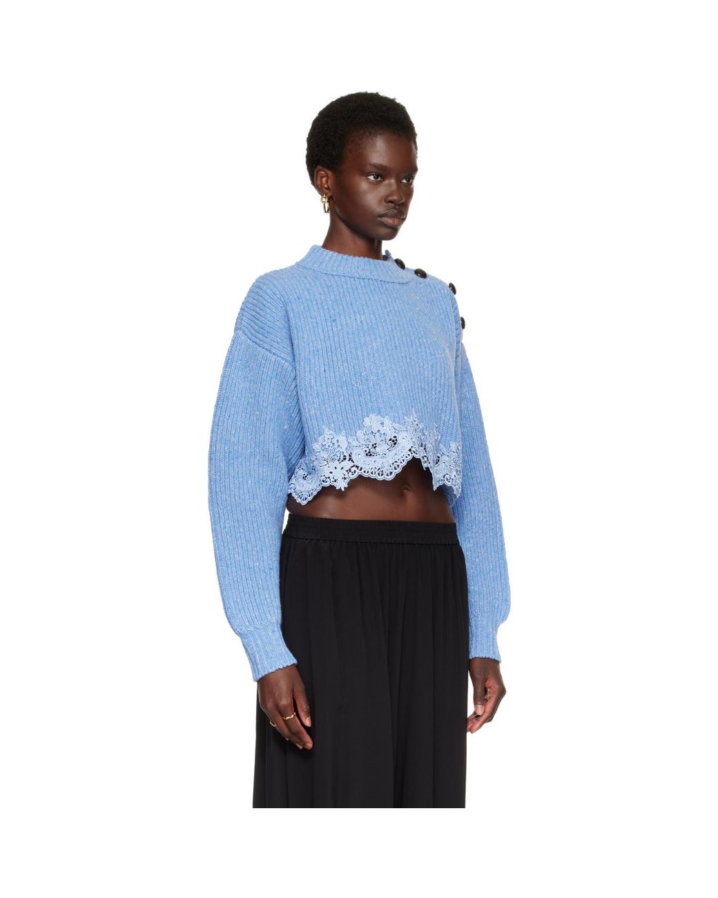 Pull Écourté Bleu Chloé en coloris Blue