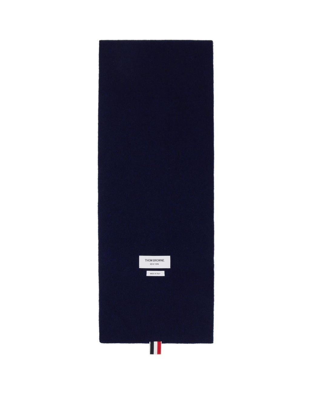 Thom Browne Blue Cashmere Rib 4-Bar Scarf for men