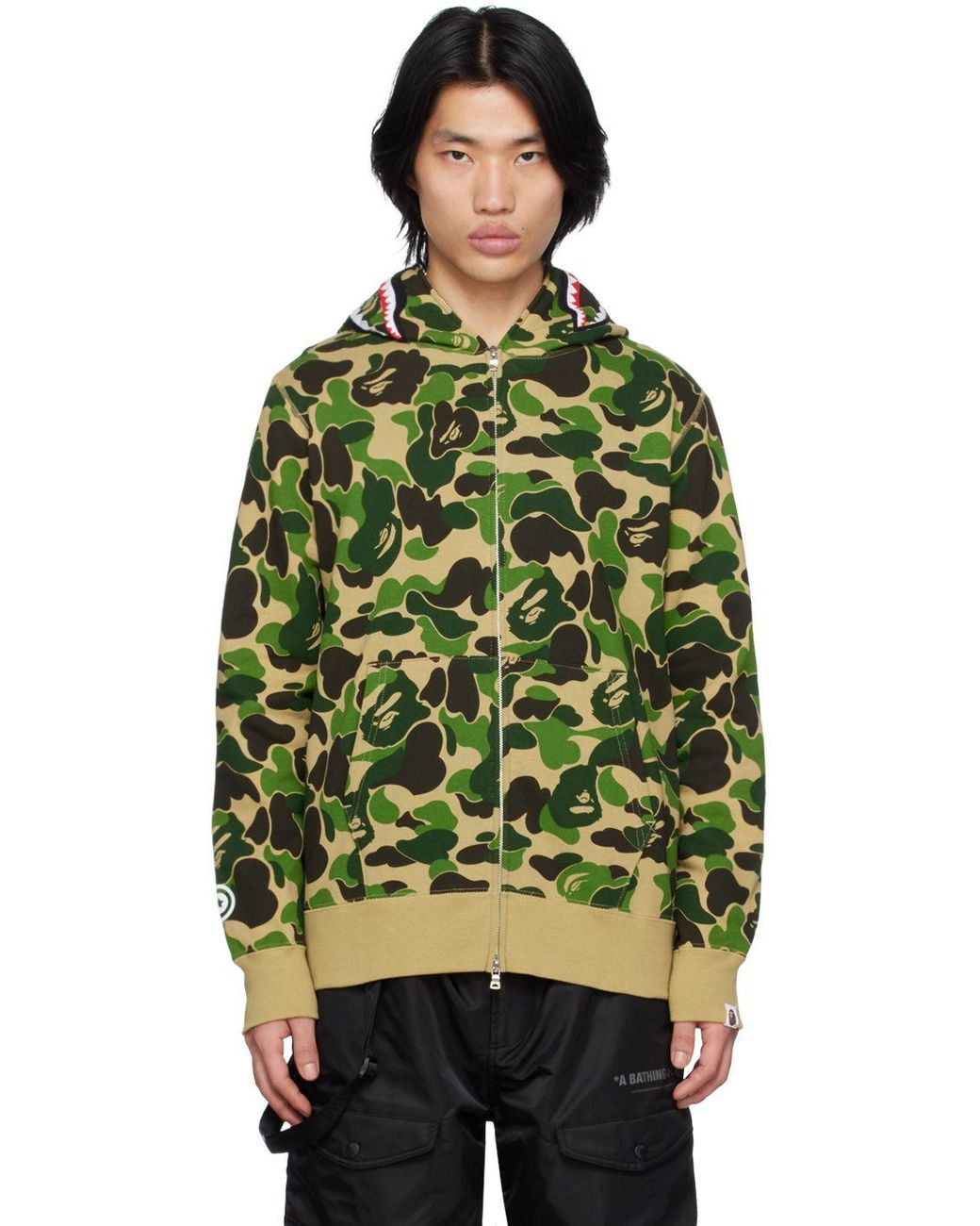 A Bathing Ape Abc Camo Shark Hoodie in Green for Men | Lyst