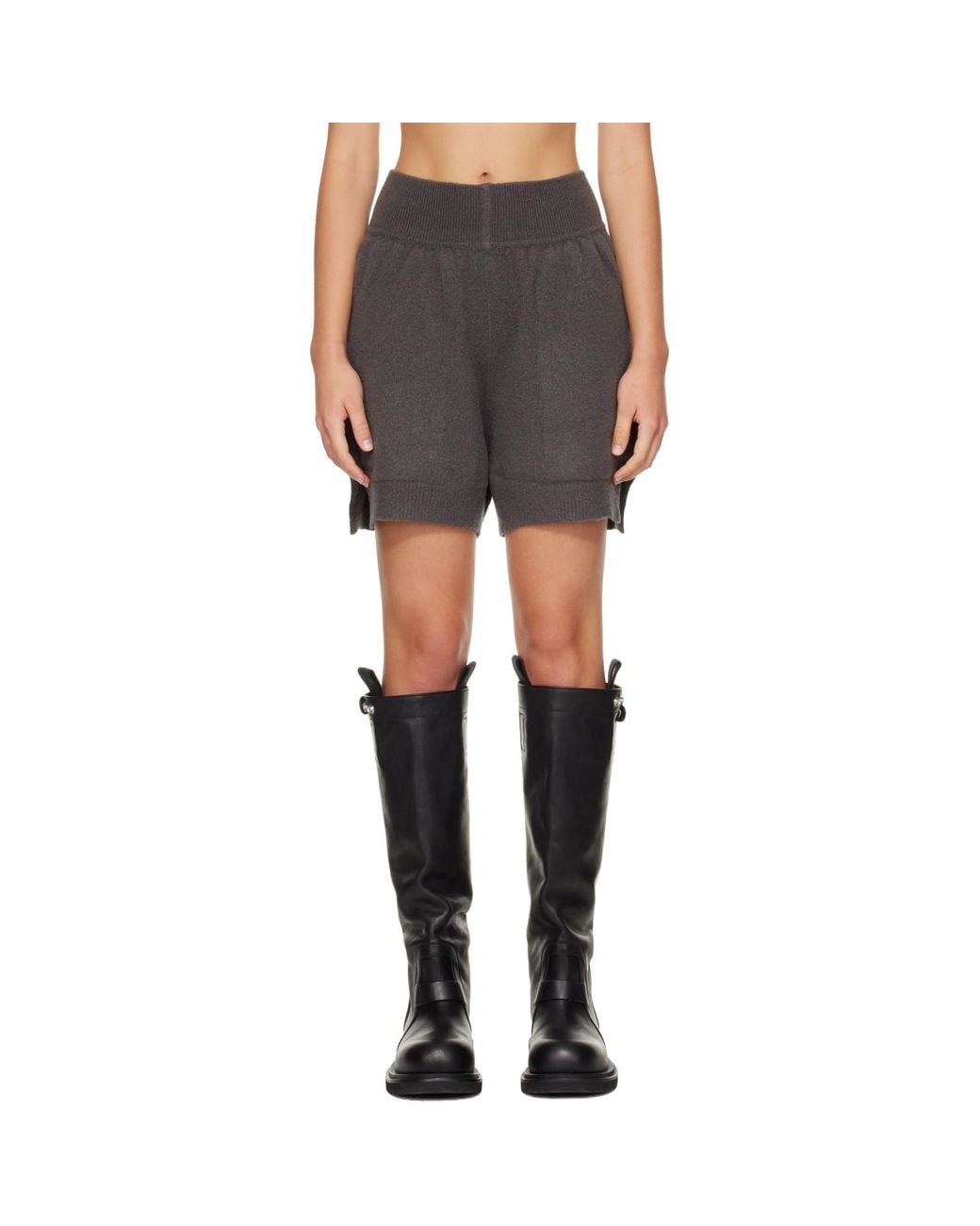 Rick Owens Gray Tower Cashmere Shorts