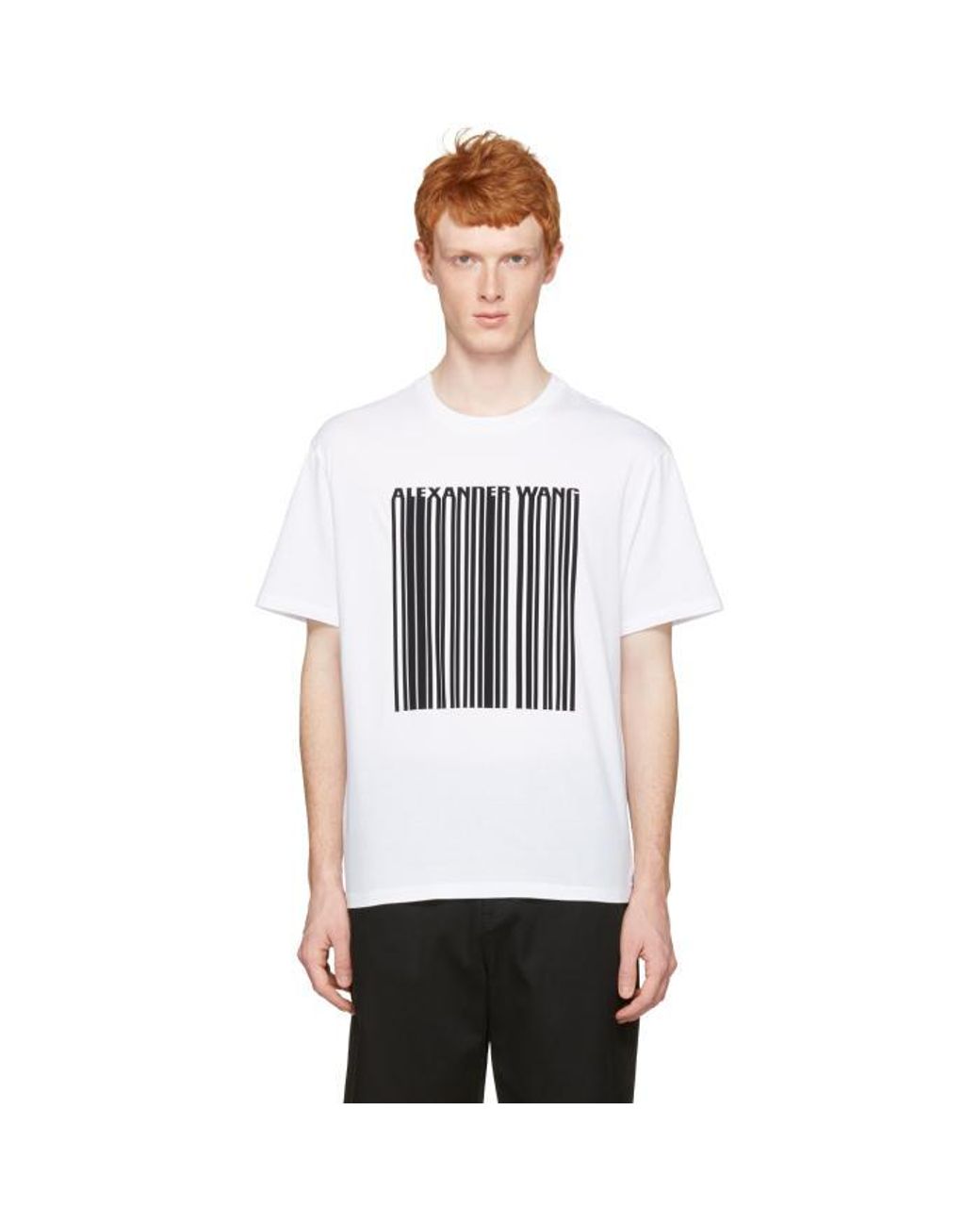 Gå forud Databasen friktion Alexander Wang White Barcode Logo T-shirt for Men | Lyst Canada