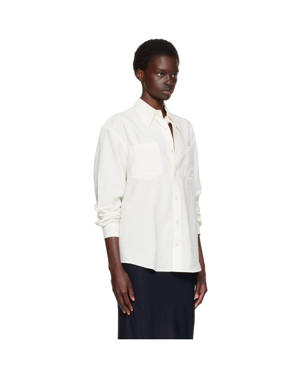TONYWACK White Off- Silk Crêpe Shirt