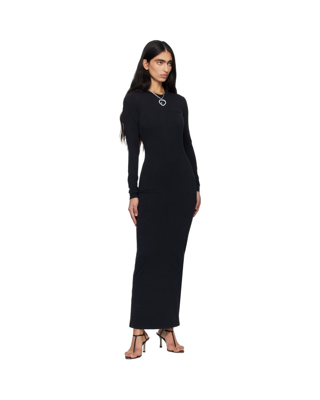 Vetements Black Ribbed Maxi Dress