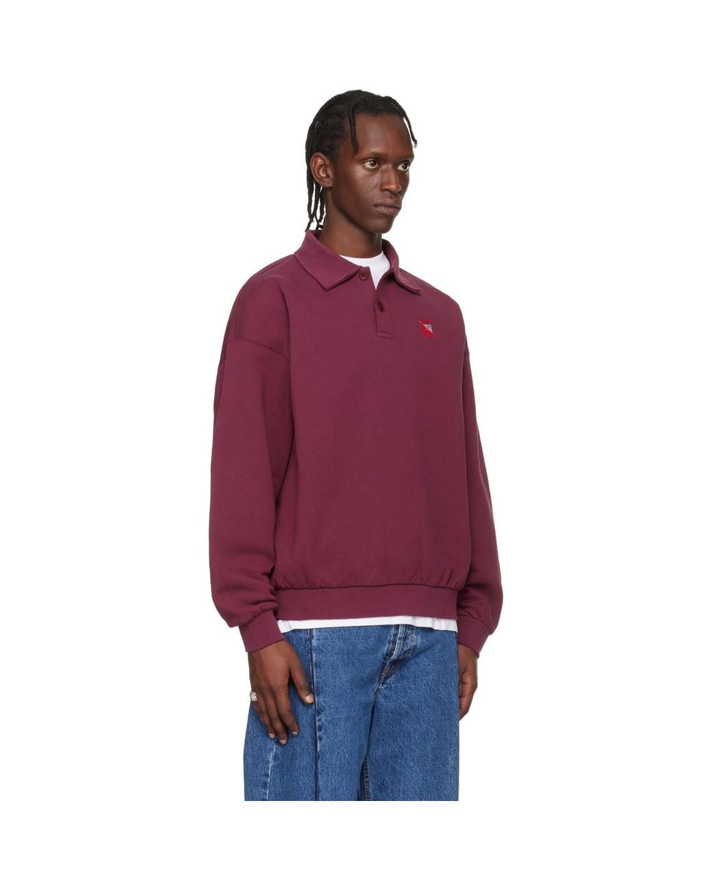Vetements Red Distressed Logo Polo for men
