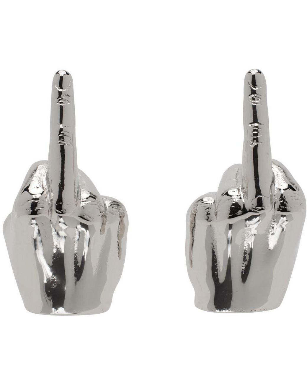Y. Project Mini Fuck U Earrings in Metallic for Men | Lyst
