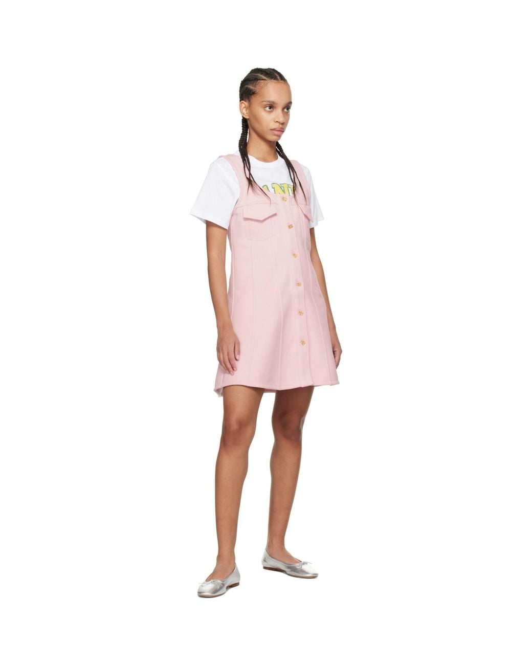 Ganni Multicolor Button-Up Minidress