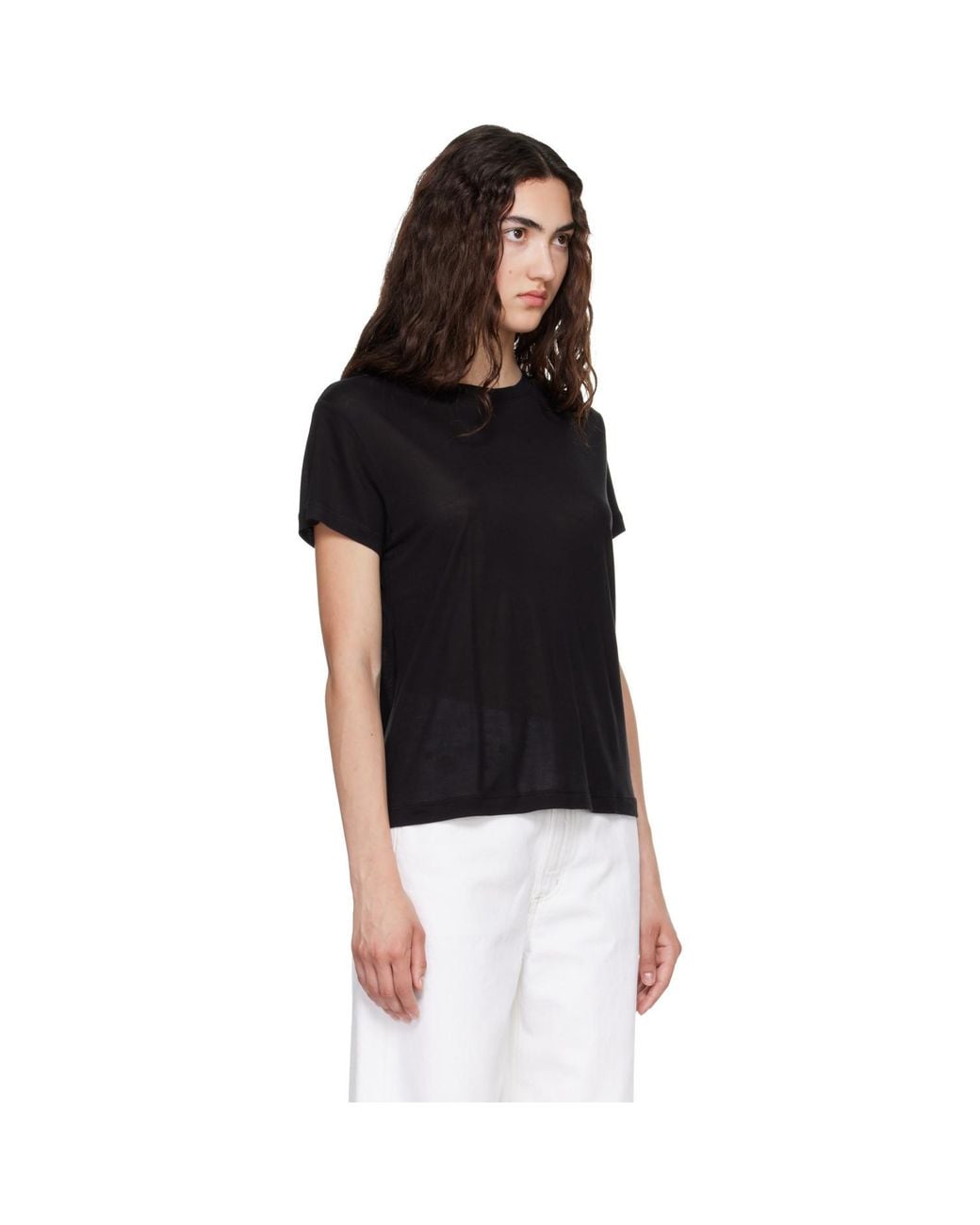 Agolde Black Long Line Adine T-Shirt