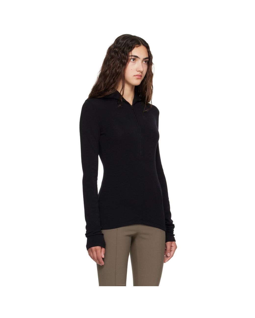 Mugler Black Column Jersey Jacket