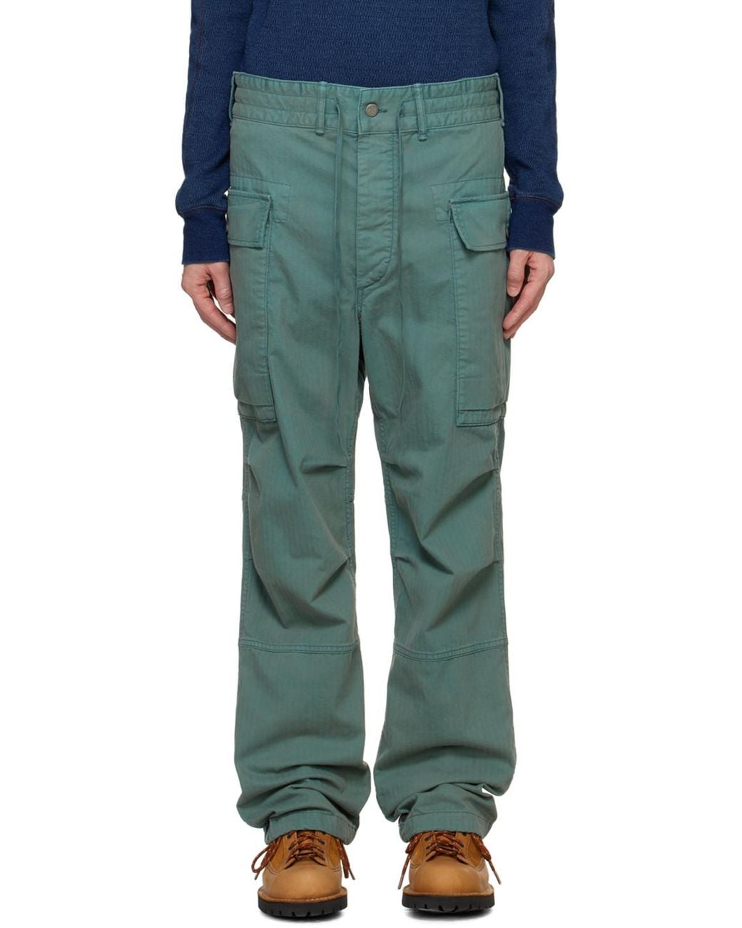 RRL Herringbone Twill Cargo Pants in Green for Men | Lyst Canada
