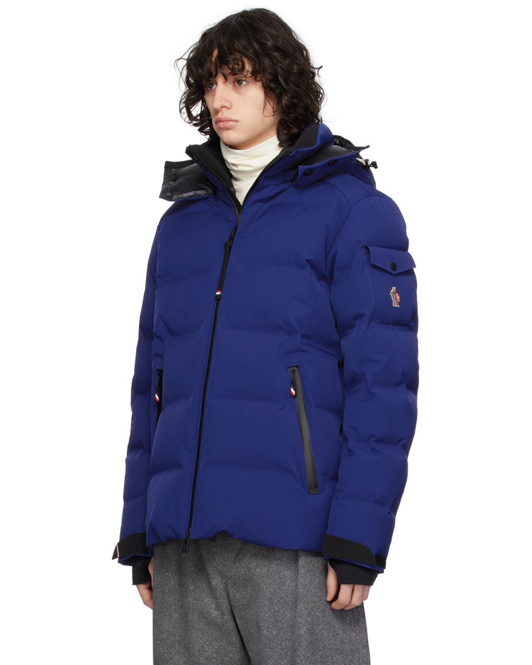 3 MONCLER GRENOBLE Navy Montgetech Down Jacket in Blue for