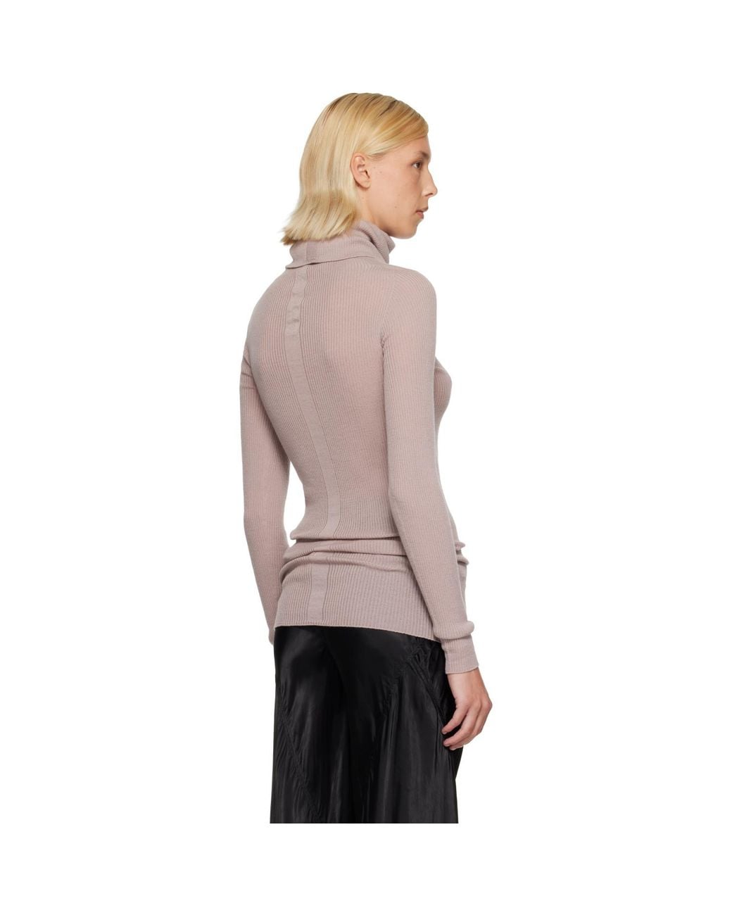 Rick Owens Pink Tower Ls Tube Turtleneck