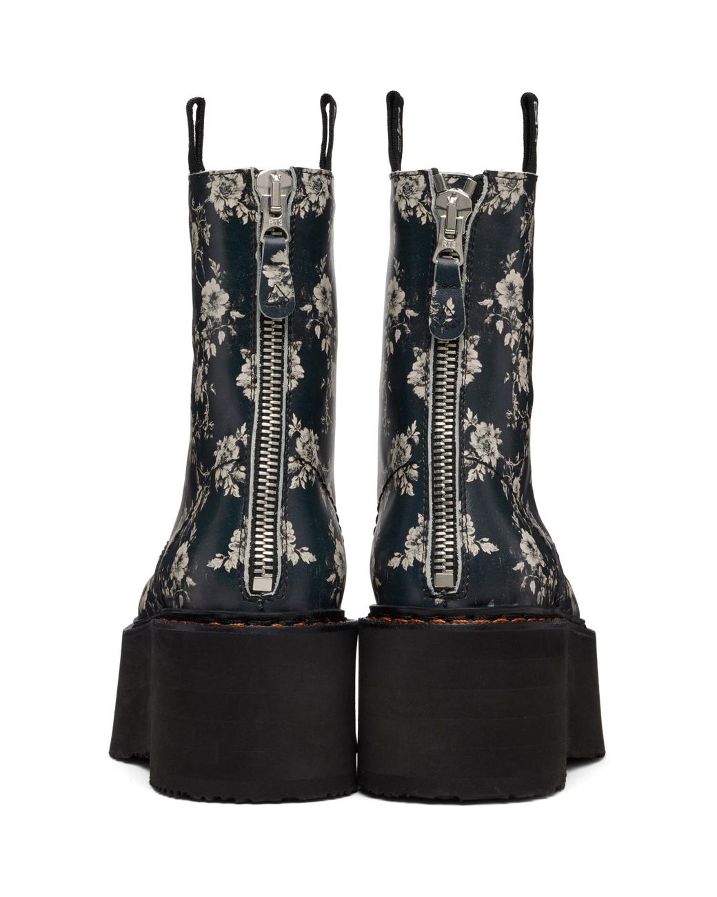 R13 Black Off- Double Stack Boots