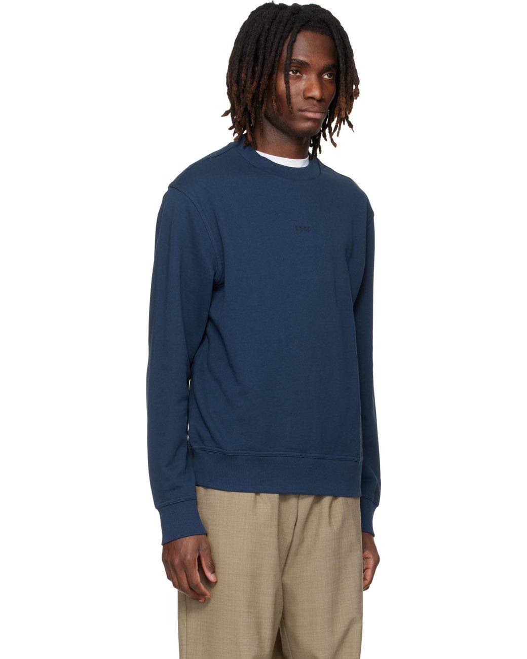 Boss Blue Chest Logo Sweatshirt for men