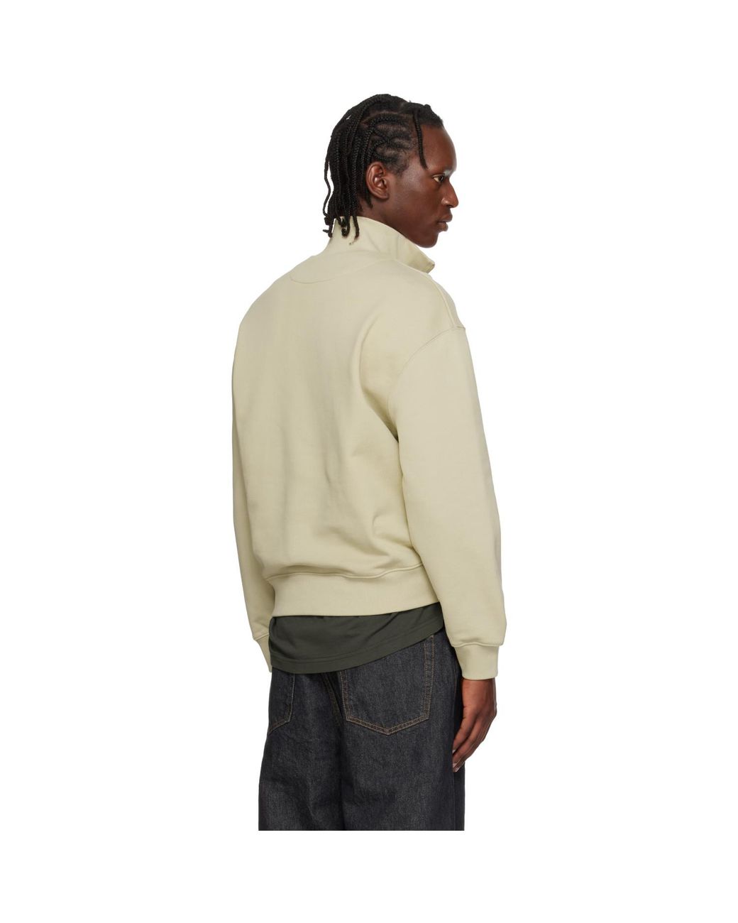 Maison Kitsuné Natural Fox Head Comfort Half Zip Sweatshirt for men