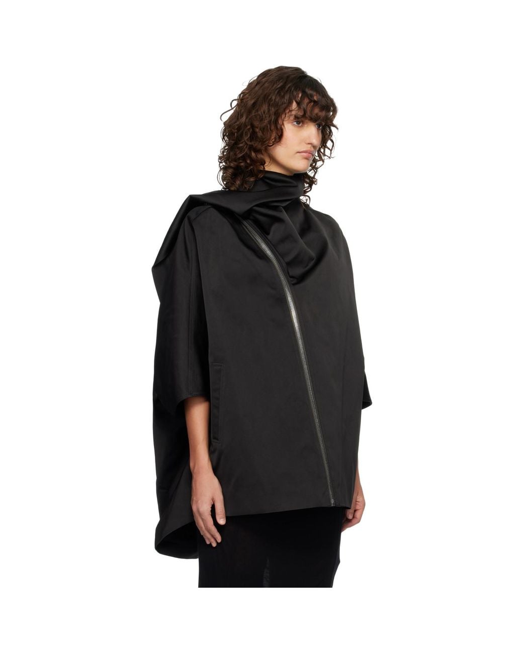 Rick Owens Black Temple Sail Biker Jacket