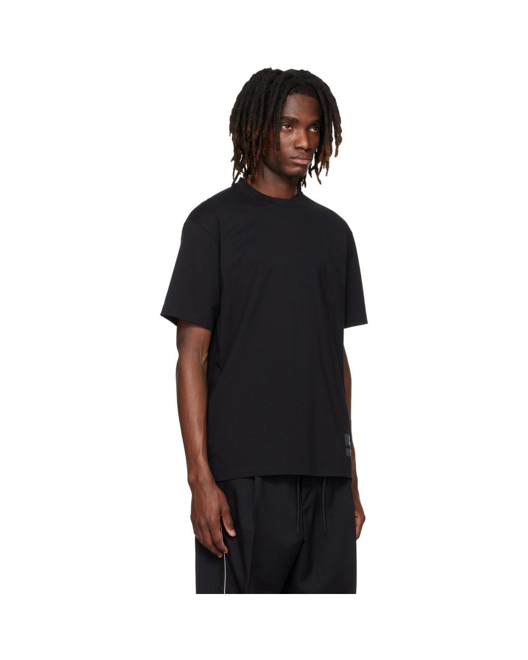 Y-3 Black Mercedes-Amg F1 Edition Logo Stack T-Shirt for men