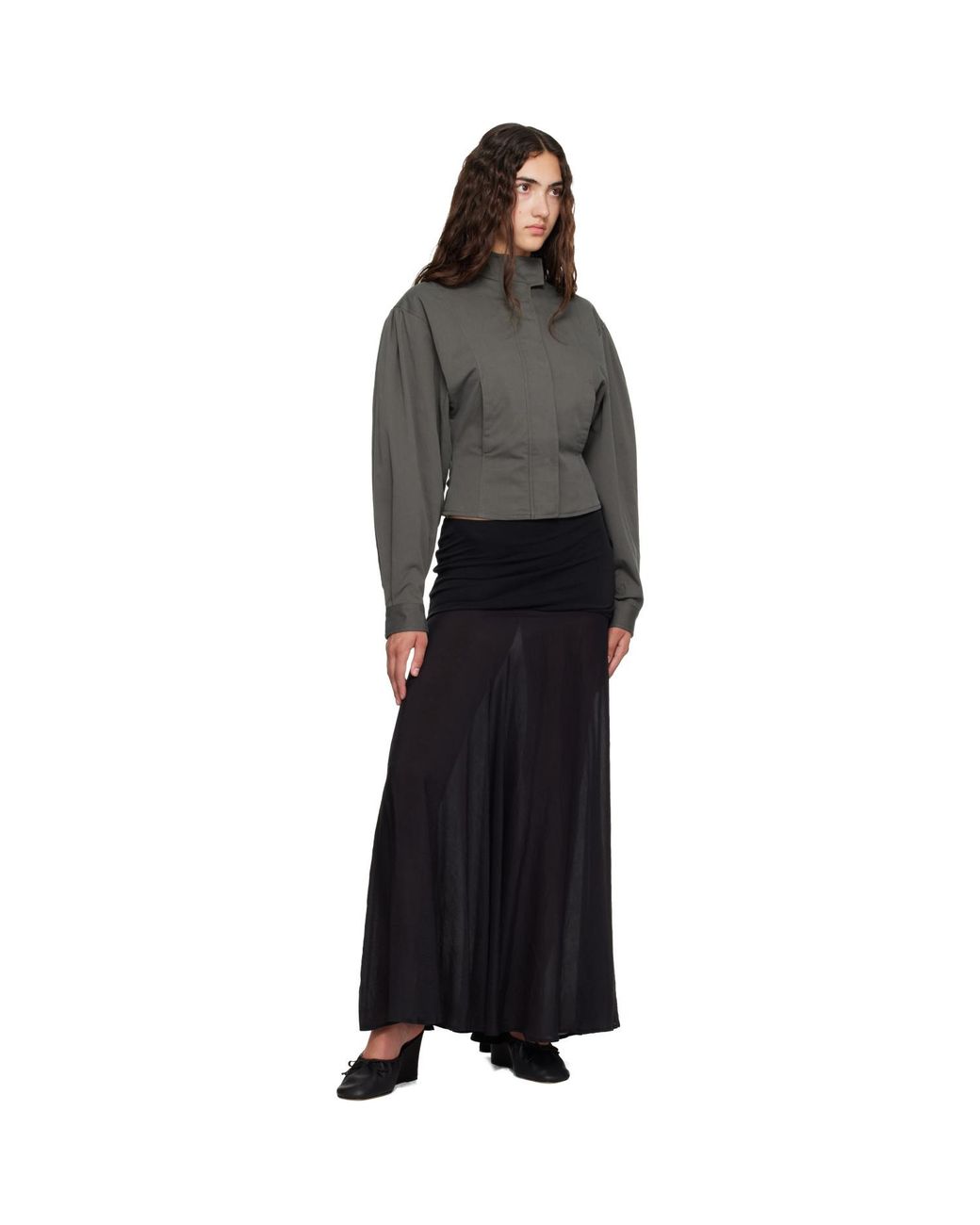 Belle Anna Gray Khaki Globo Jacket
