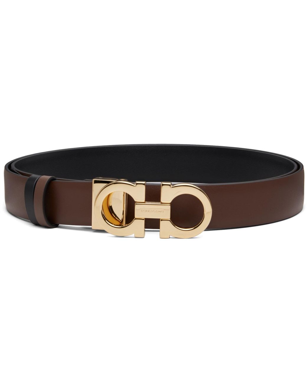 Ferragamo Black Reversible & Adjustable Gancini Belt