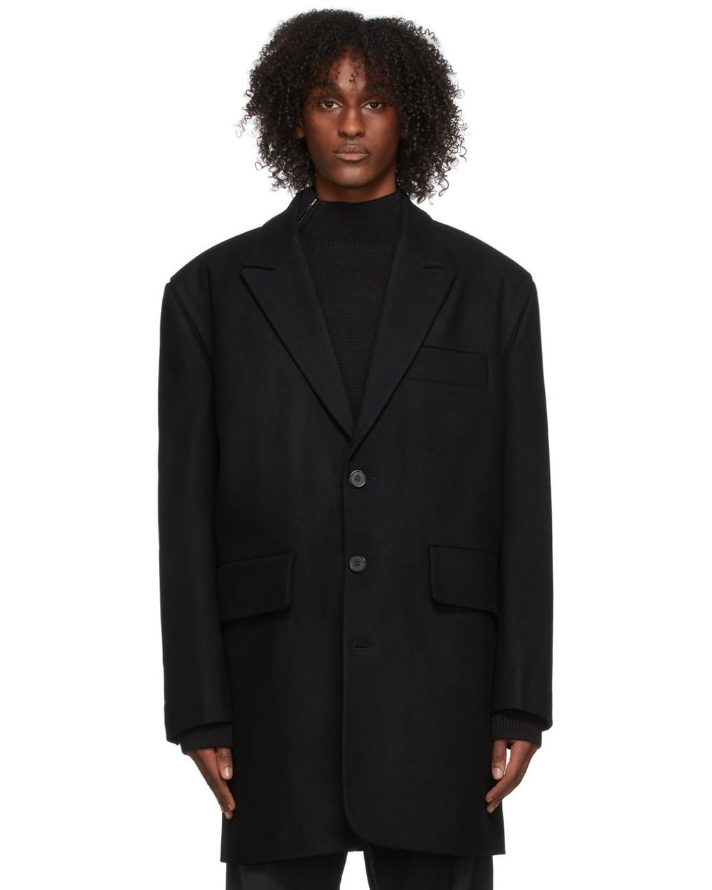 Jacquemus Wool La Montagne Le Manteau Valdu Coat in Black for Men | Lyst
