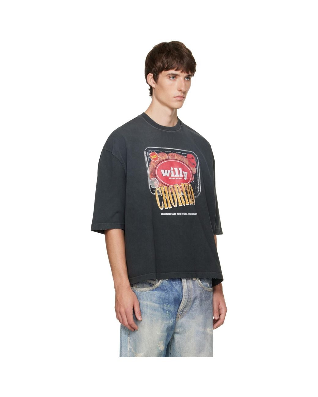 Willy Chavarria Black 'Especial Chorizo' Buffalo T-Shirt for men