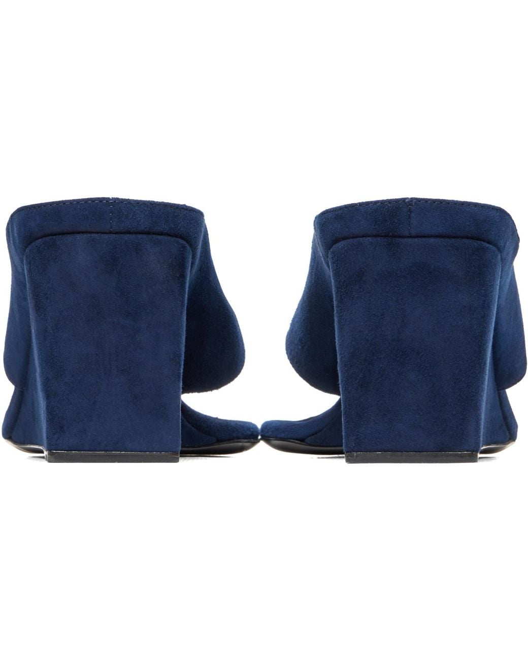 Alaïa Blue Cube Thong Mule Heeled Sandals