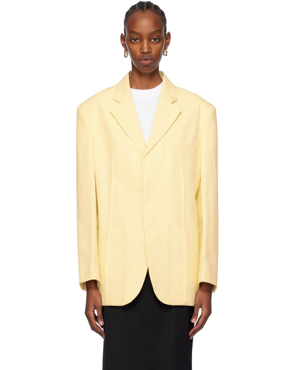 Veston La Veste D Homme Jaune Jacquemus en coloris Noir Lyst