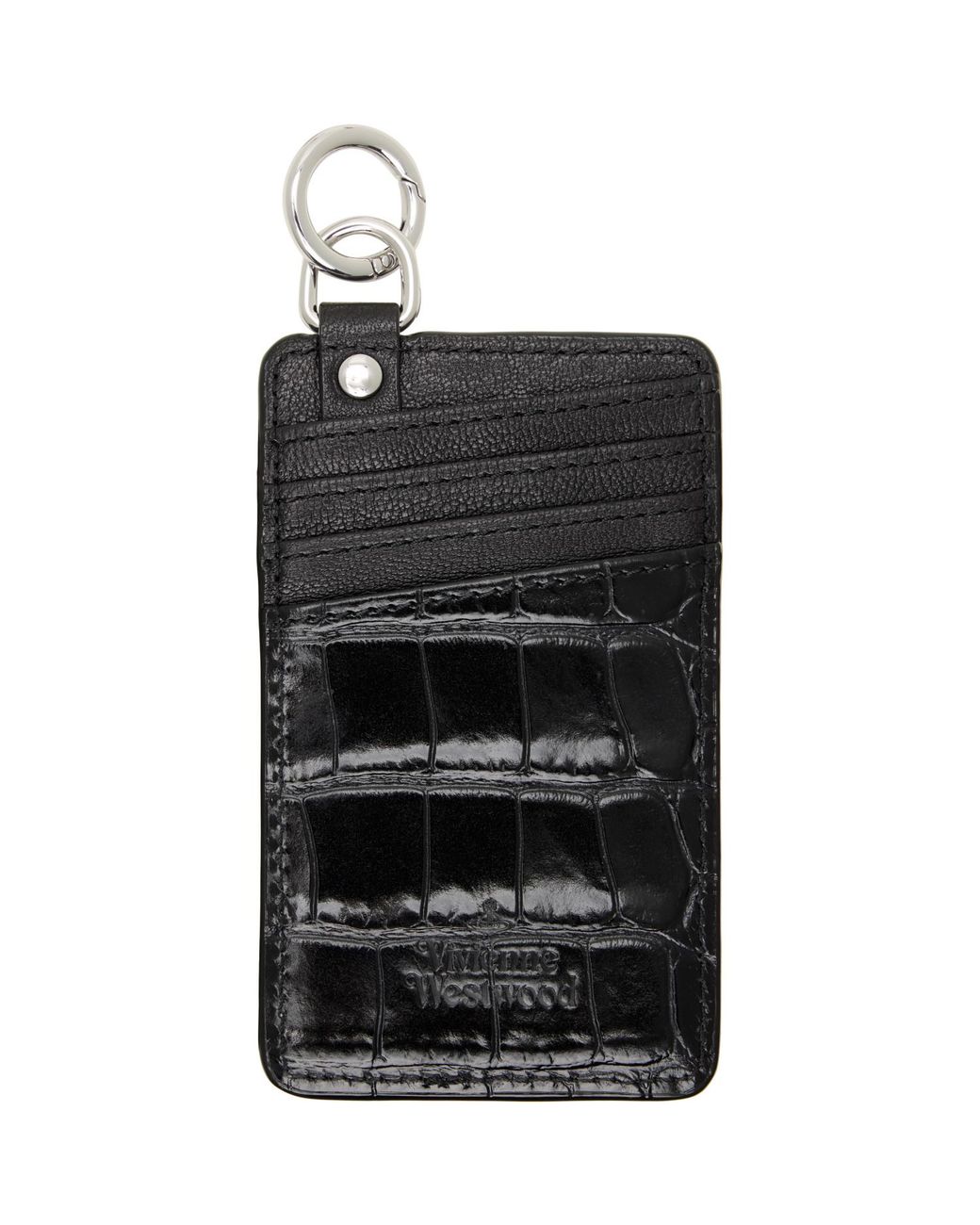 Vivienne Westwood Black Vertical Flat Card Holder for men