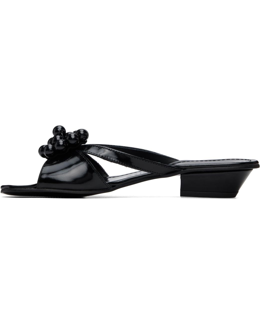 About Arianne Black Flora Heeled Sandals
