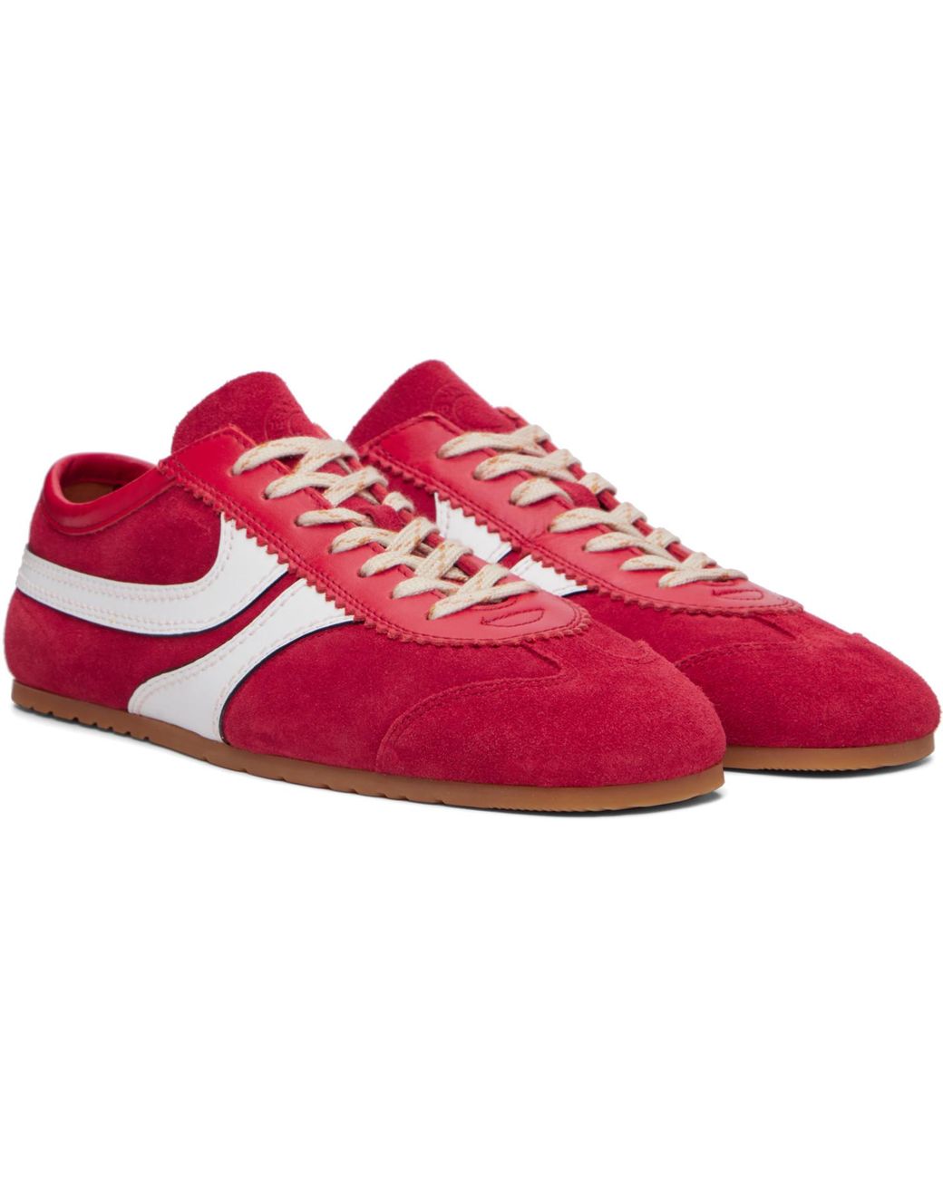 Dries Van Noten Red Suede Sneakers for men
