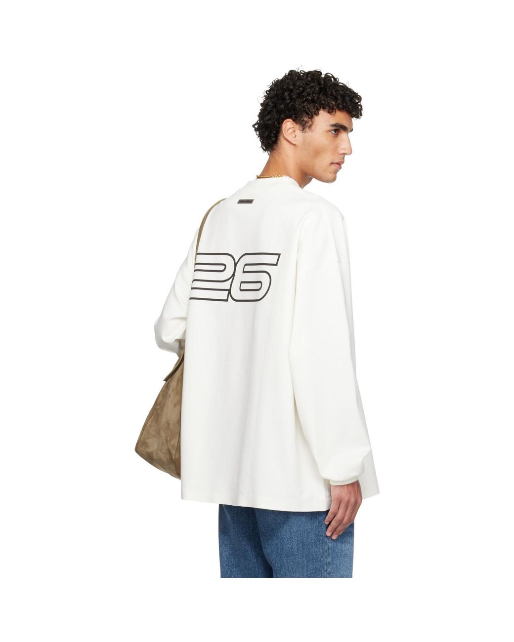 Fear Of God White Off- Holiday Ponte 90S Long Sleeve T-Shirt for men