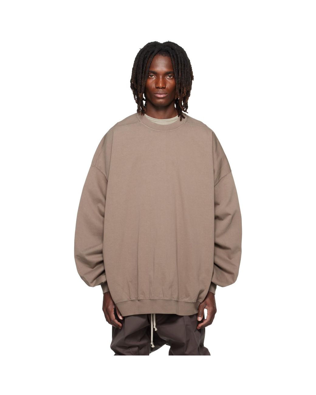 Rick Owens Brown Tower Hun Crewneck Sweatshirt for men