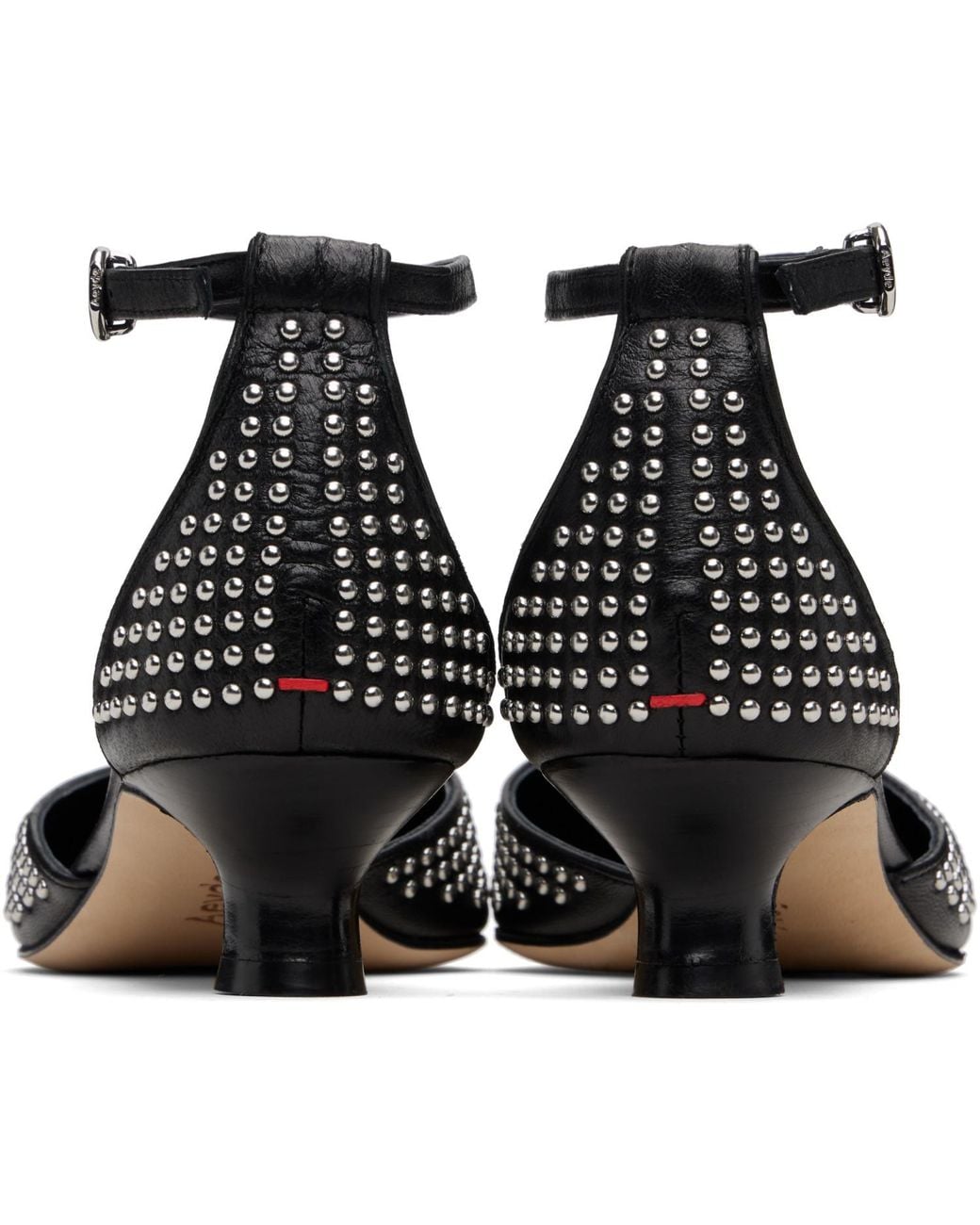 Aeyde Black Liz Mini Stud Leather Heels