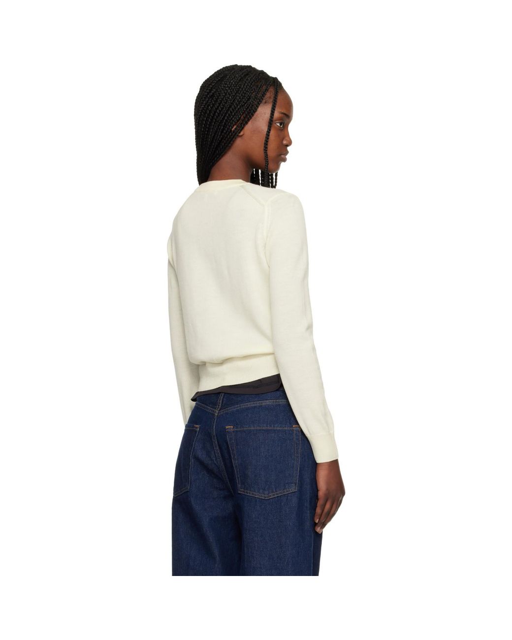 Maison Kitsuné Blue Off- Baby Fox Merino Regular Cardigan