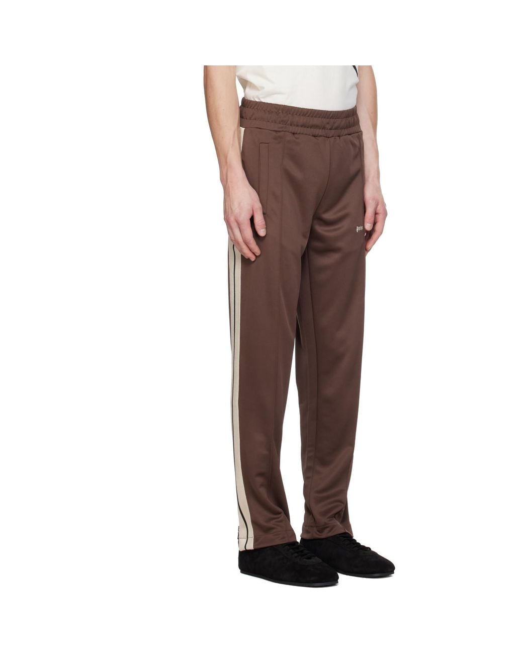 Palm Angels Brown Classic Logo Track Pants for men