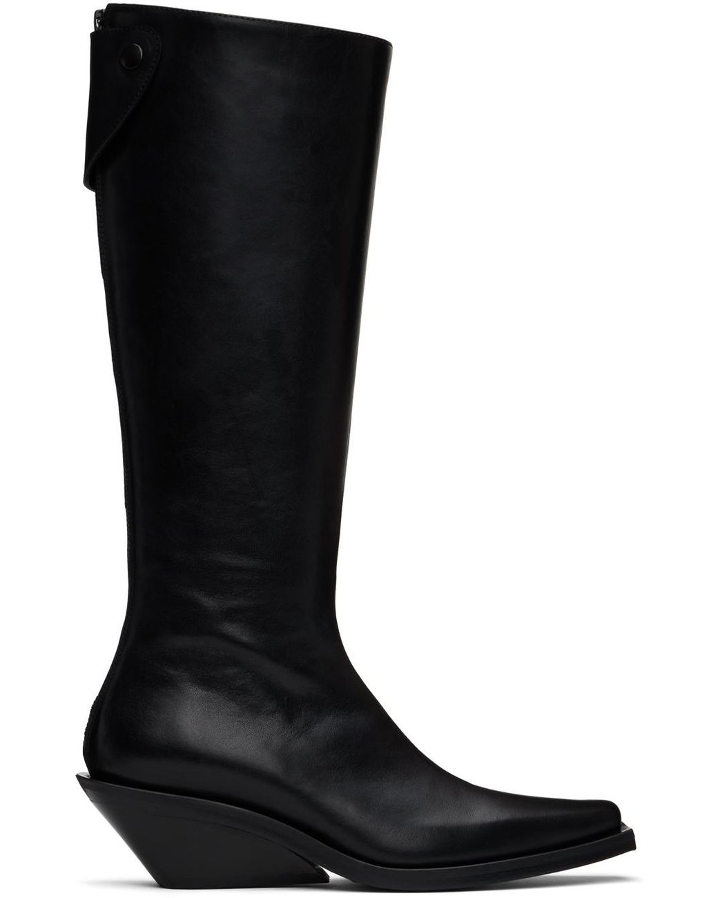 【関税込み】Ann Demeulemeester ブラック Kole ブーツ Ann Demeulemeester Kole leather back lace-up boots Ann